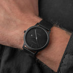 Sekonda Mens Watch with Black Dial and Black Leather Strap 30134