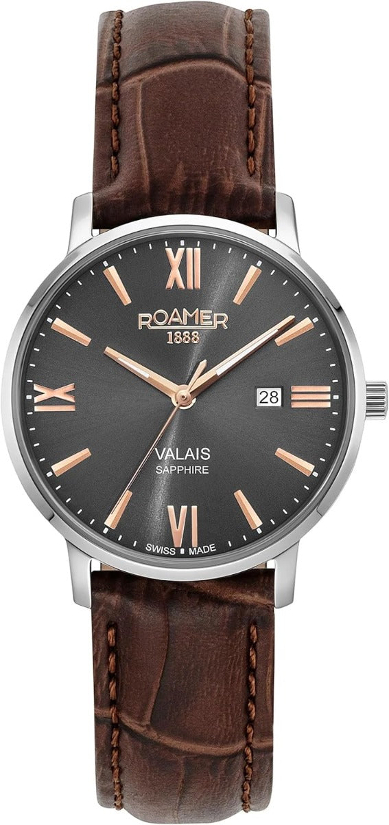 Roamer Ladies Watch with Grey Dial and Brown Strap 958844 41 53 05