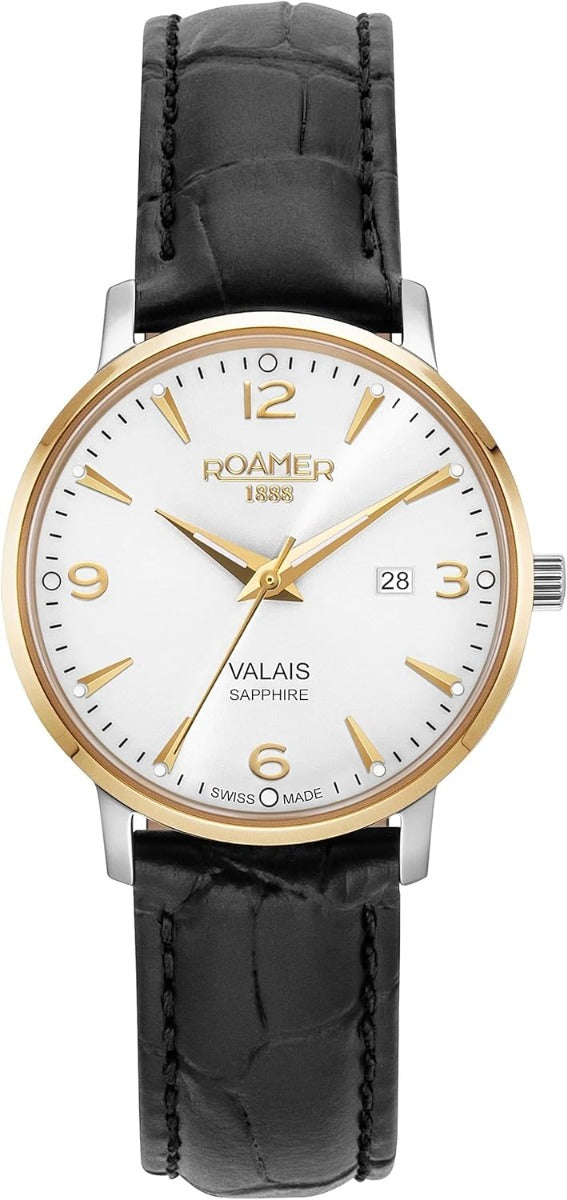 Roamer Valais Ladies Watch with White Dial and Black Strap 958844 47 14 05