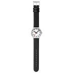 Mondaine Classic Mens Watch with White Dial and Black Vegan Leather Strap A660.30360.16OMV