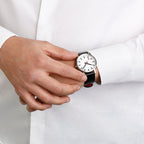 Mondaine Classic Ladies Watch with White Dial and Black Vegan Leather Strap A660.30314.16OMV