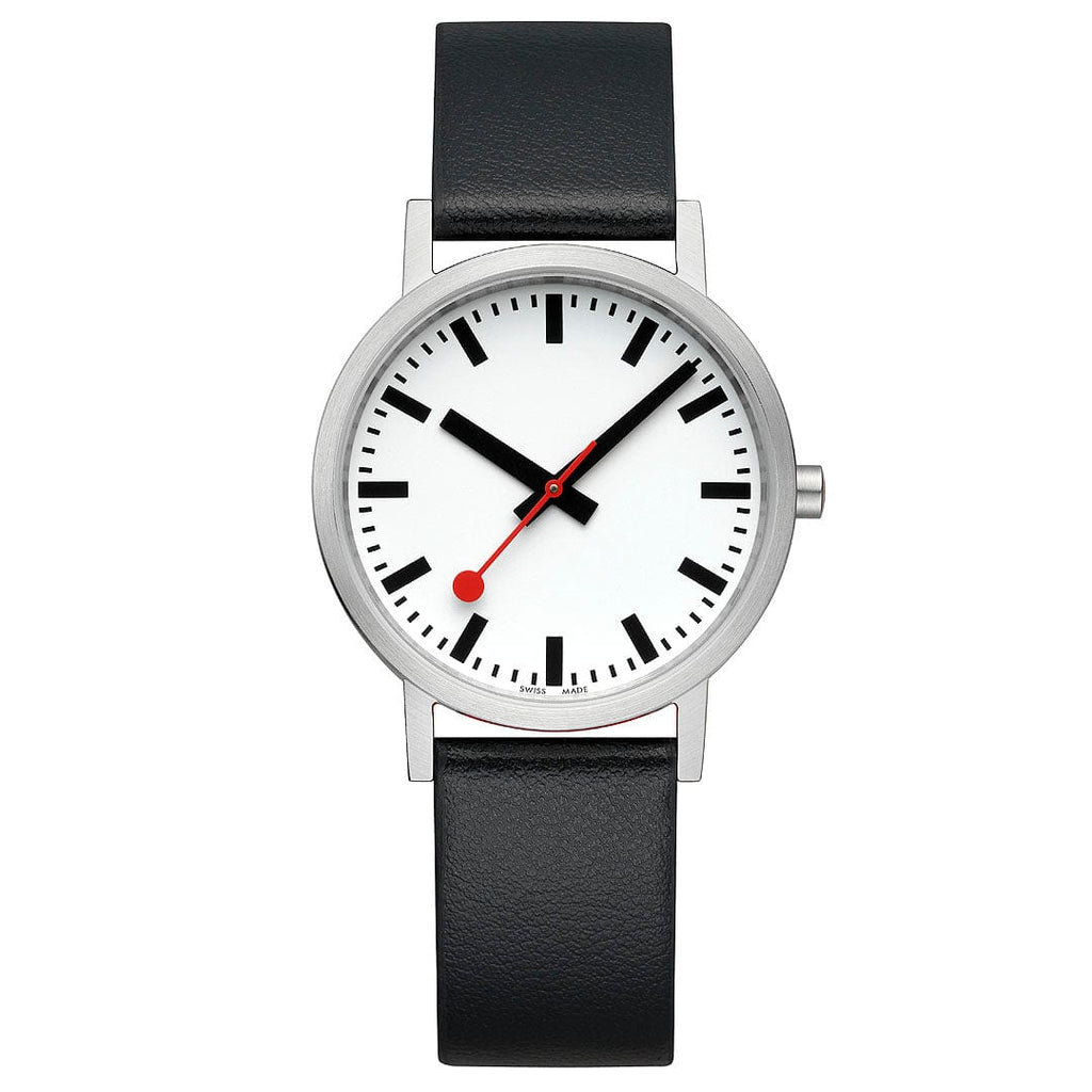 Mondaine Classic Ladies Watch with White Dial and Black Vegan Leather Strap A660.30314.16OMV