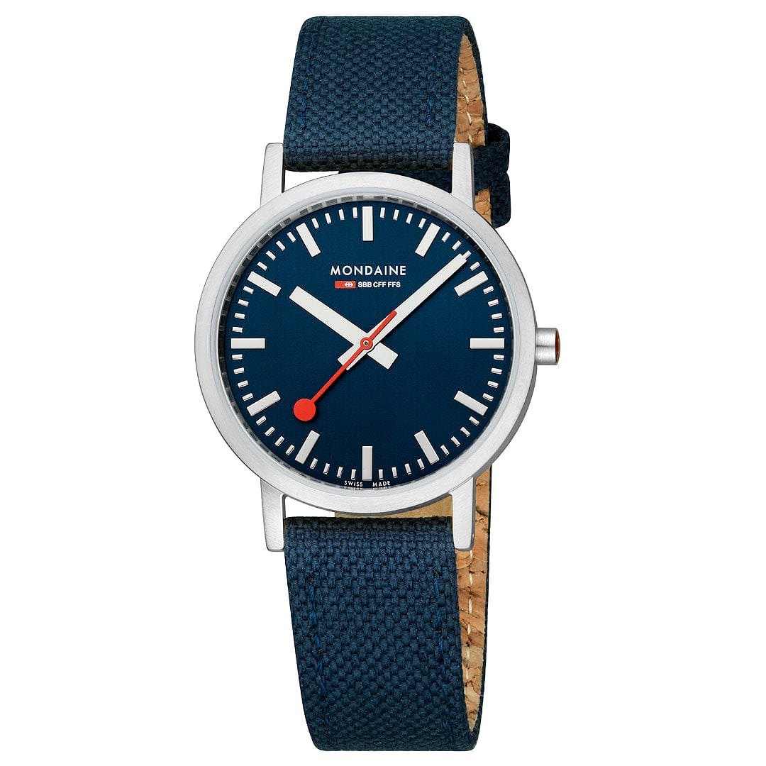 Mondaine Classic Mens Watch with Blue Dial and Blue Strap A660.30314.40SBD