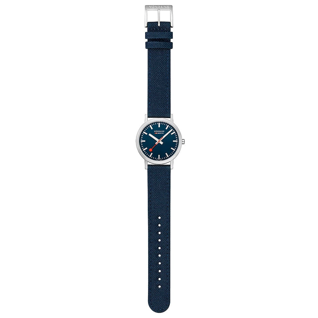 Mondaine Classic Mens Watch with Blue Dial and Blue Strap A660.30314.40SBD