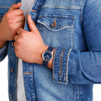 Mondaine Classic Mens Watch with Blue Dial and Blue Strap A660.30314.40SBD