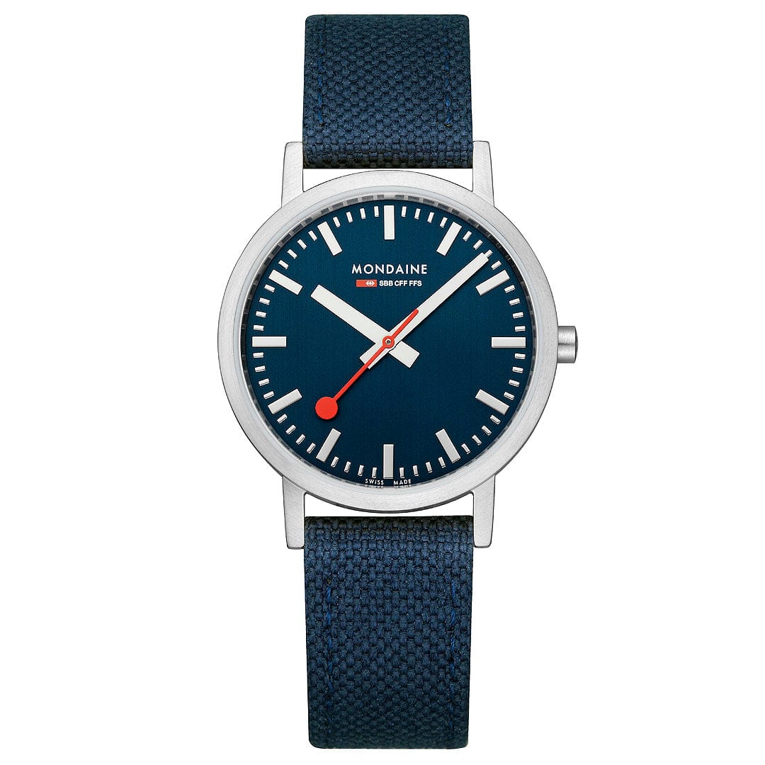 Mondaine Classic Mens Watch with Blue Dial and Blue Strap A660.30314.40SBD