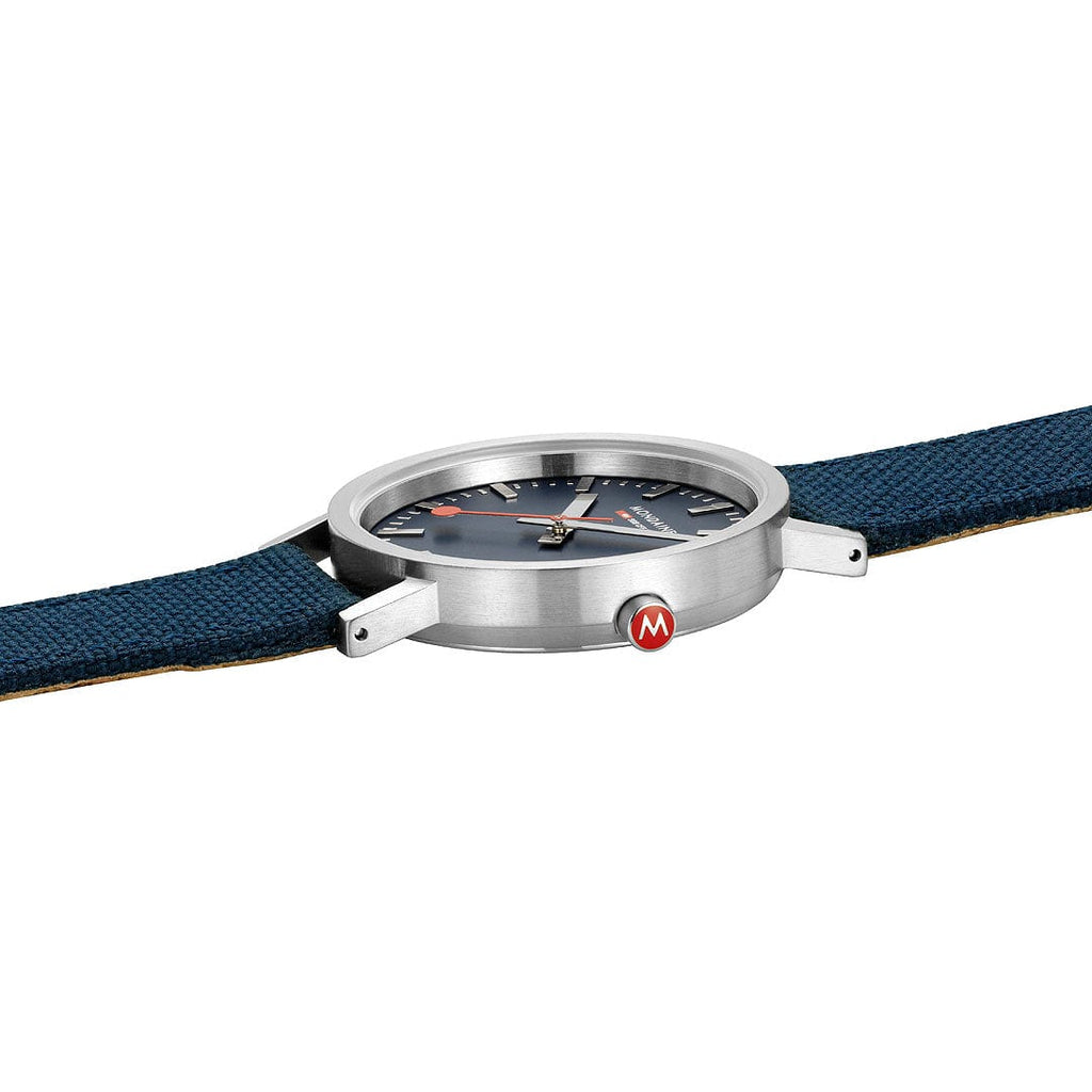 Mondaine Classic Mens Watch with Blue Dial and Blue Strap A660.30314.40SBD