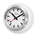 Mondaine Table Clock with White Face and White Case A660.30335.16SBA