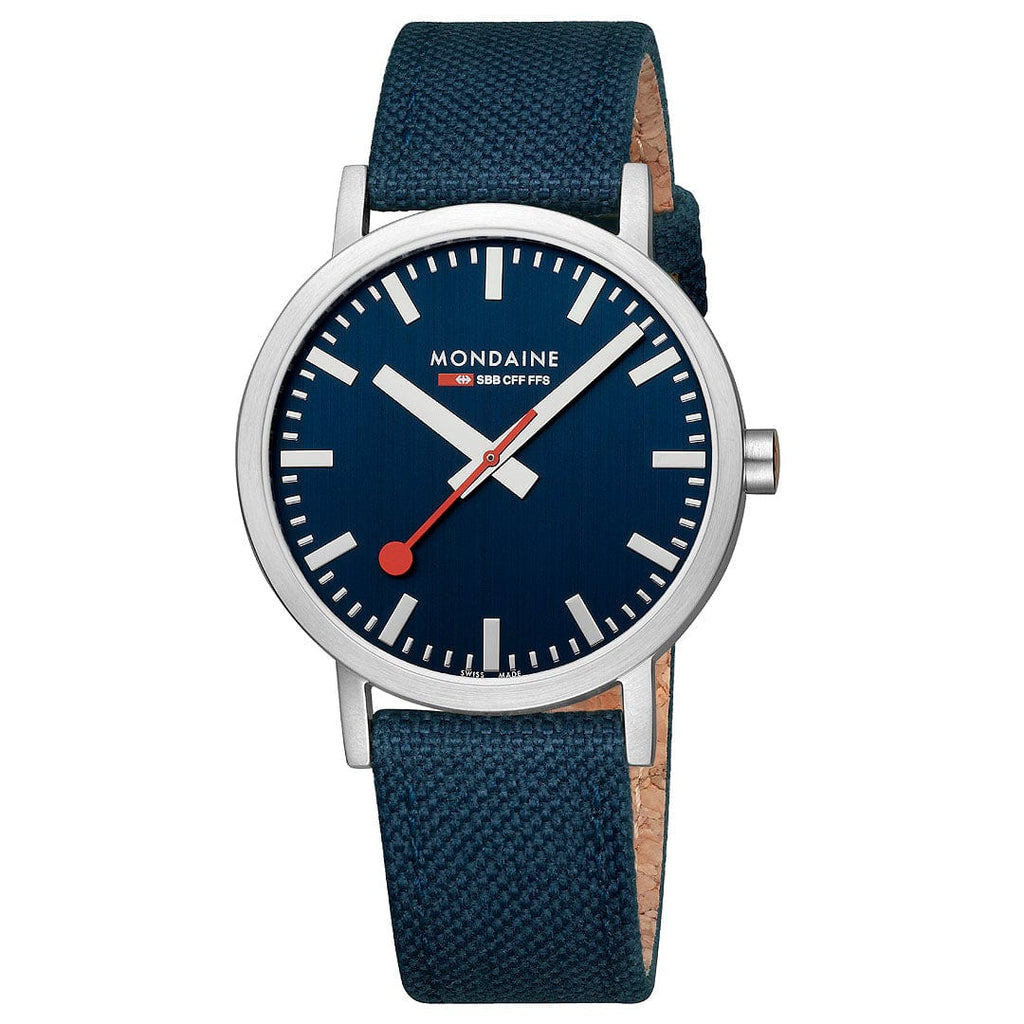 Mondaine Classic Mens Watch with Blue Dial and Blue Strap A660.30360.40SBD