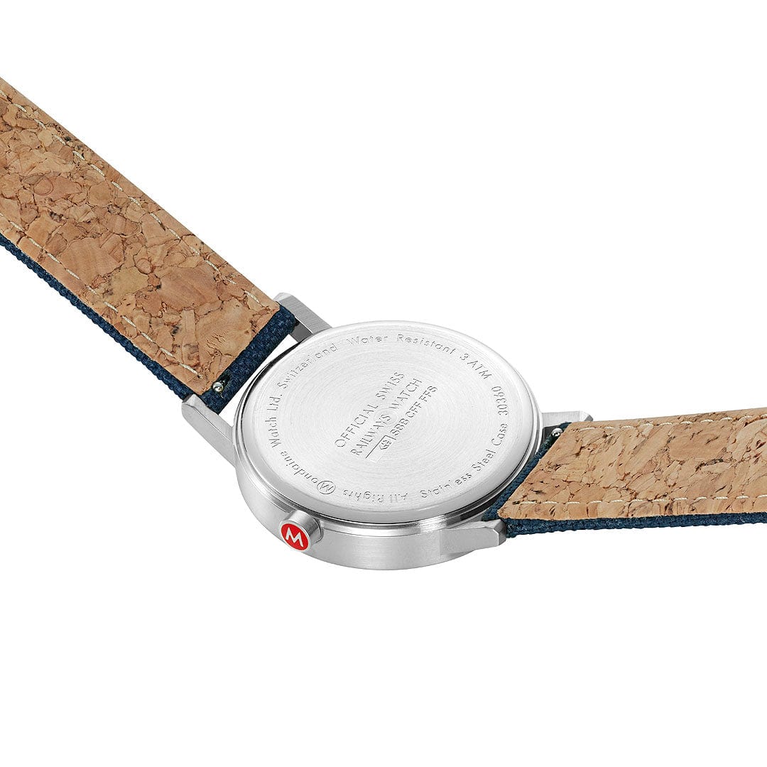 Mondaine Classic Mens Watch with Blue Dial and Blue Strap A660.30360.40SBD