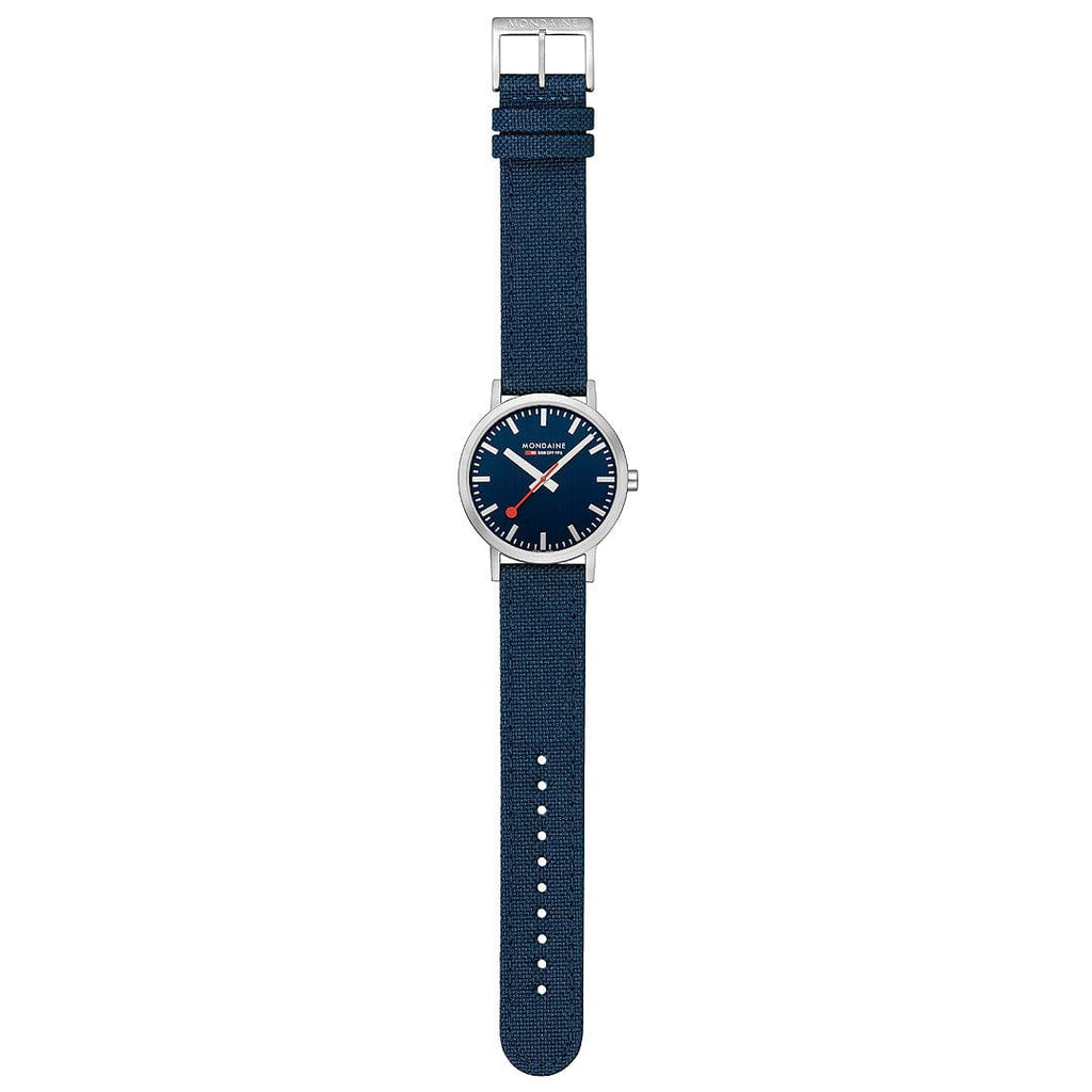 Mondaine Classic Mens Watch with Blue Dial and Blue Strap A660.30360.40SBD