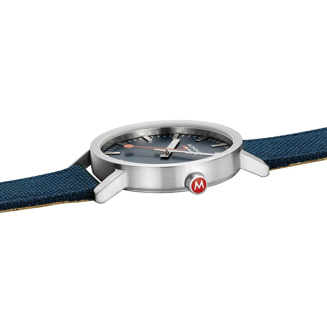 Mondaine Classic Mens Watch with Blue Dial and Blue Strap A660.30360.40SBD