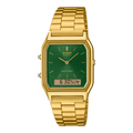 Casio Collection Mens Analogue-Digital Watch with Green Dial and Gold Strap AQ-230GA-3AMQYES