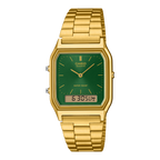 Casio Collection Mens Analogue-Digital Watch with Green Dial and Gold Strap AQ-230GA-3AMQYES