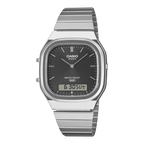 Casio Collection Mens Analogue-Digital Watch with Black Dial and Silver Strap AQ-240E-1AEF