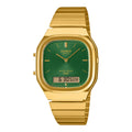 Casio Collection Mens Analogue-Digital Watch with Green Dial and Gold Strap AQ-240EG-3AEF