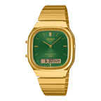 Casio Collection Mens Analogue-Digital Watch with Green Dial and Gold Strap AQ-240EG-3AEF