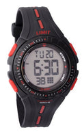 Limit Boys Round Black Plastic Digital Watch 5391.56 With Black Bezel And Red/White Markers