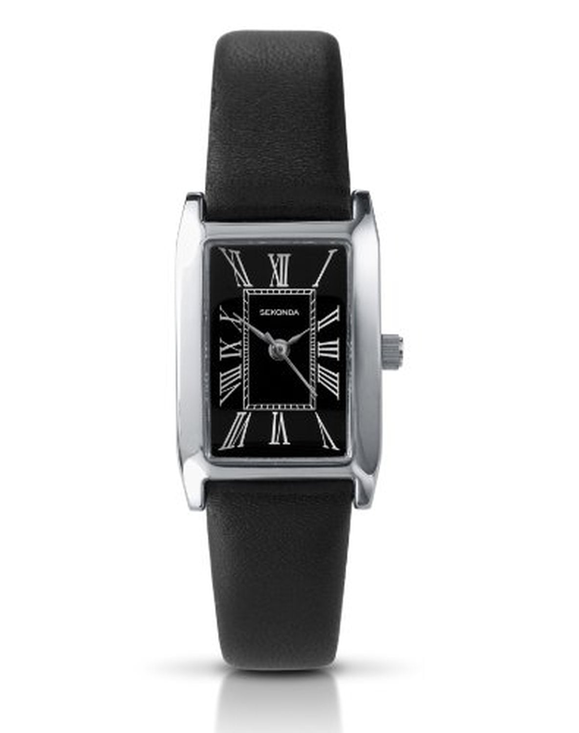 Sekonda Black Dial and Black Leather Strap Analogue Ladies Watch 4026.22