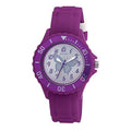 Childrens Tikkers Watch with Purple Silicone Strap and Silver Glitter Butterfly Face - TK0035