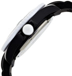 Ice-Watch Unisex Quartz Watch with White Dial Analogue Display and Black Silicone Strap SI.BW.U.S.12