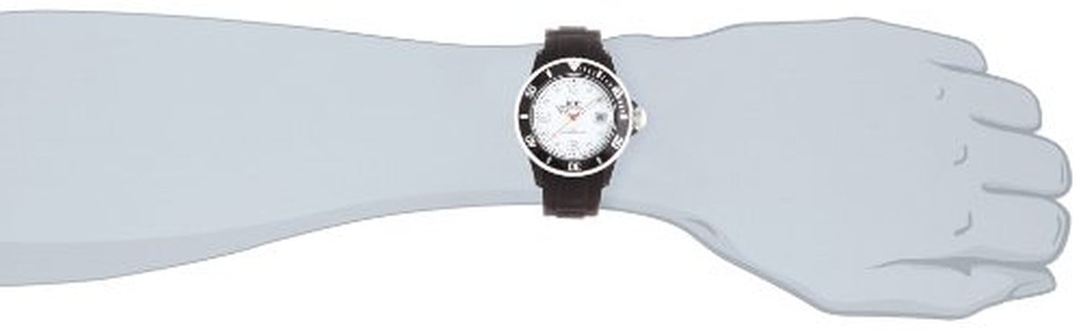 Ice-Watch Unisex Quartz Watch with White Dial Analogue Display and Black Silicone Strap SI.BW.U.S.12