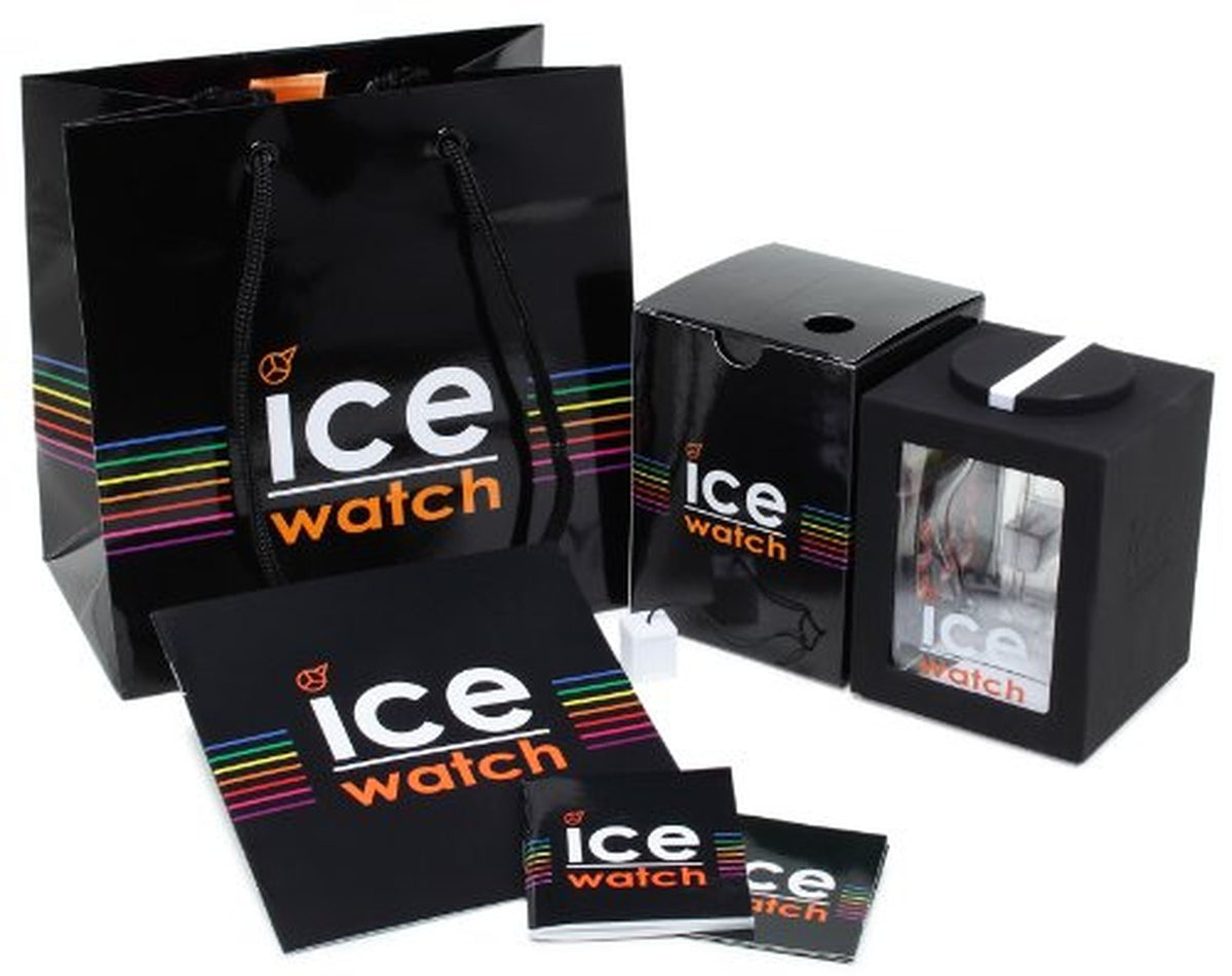 Ice-Watch Unisex Quartz Watch with White Dial Analogue Display and Black Silicone Strap SI.BW.U.S.12