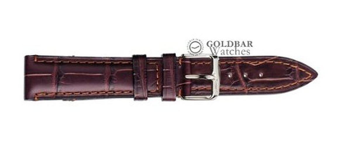 Brown Genuine Leather Luxury Watch Strap 18mm Croco Opaco
