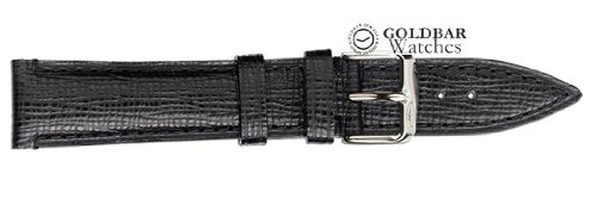 Strap Orologio Saffiano Vacchetta Lledr Dilys Effaith Grawn Du Ansawdd Uchel 18mm
