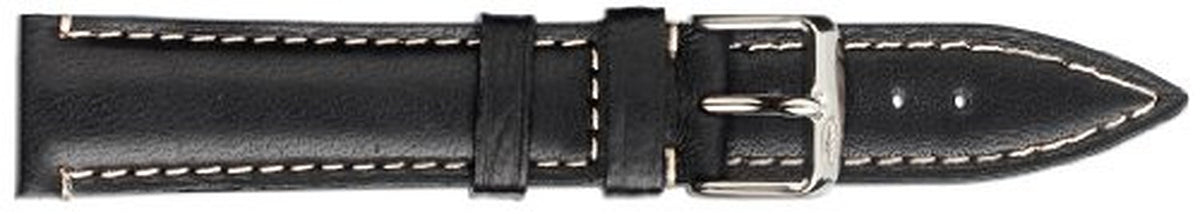 Strap Gwylio Vacchetta Saffiano Ansawdd Uchel moethus Lledr Dilys Effaith Grawn Du 20mm