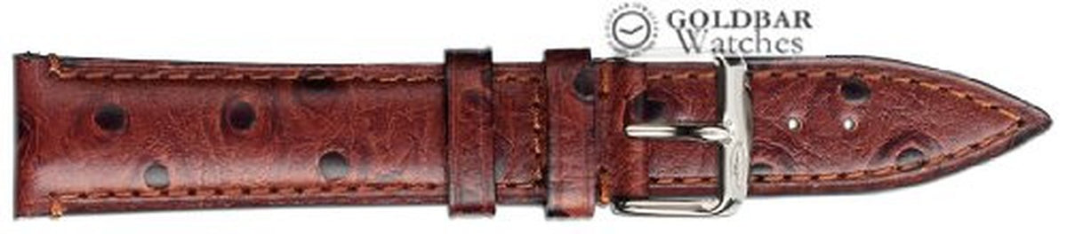 Brown Ostrich Pattern High Quality Genuine Leather 20mm Stampa Struzzo Watch Strap