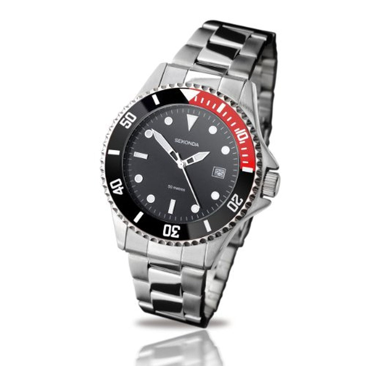 Sekonda Men's Watch with Black Dial And Stainless Steel Bracelet 3078