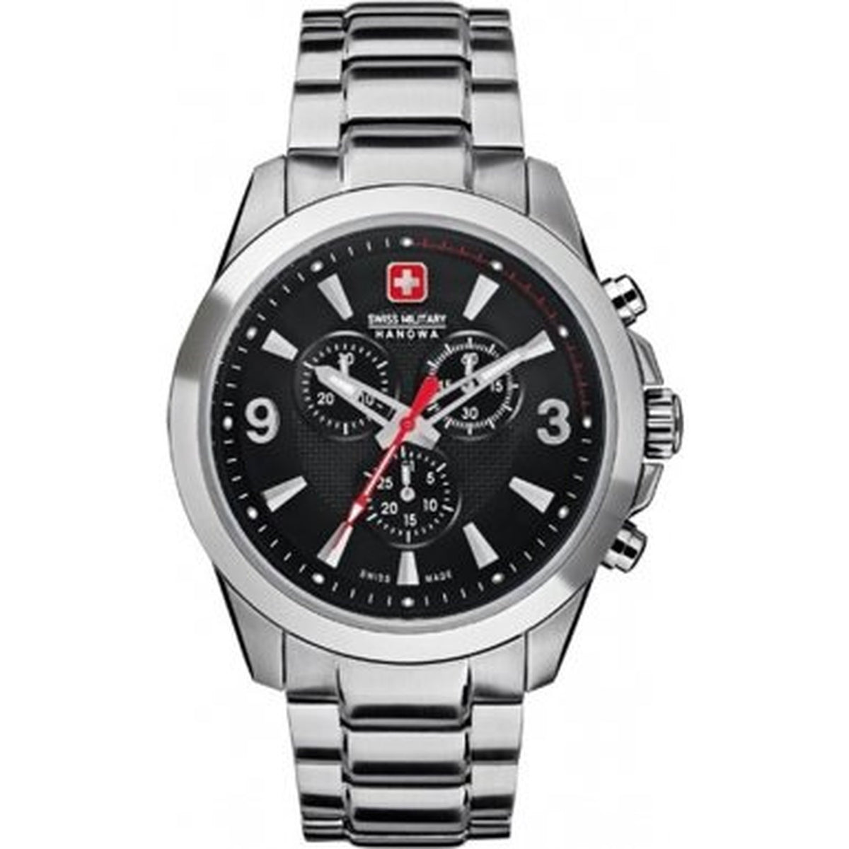 Gwylio Dynion Dur Di-staen Arian Swiss Military Hanowa Predator  06-5169-04-007