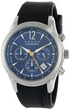 Arddangosfa Gronograff Deial Glas Traws Asiantaeth ac Orolog Dynion Strap Silicon Du CR8011-03