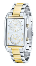 Cross Gotham Arddangosfa Analog Deial Gwyn a Breichled Dur Di-staen Plated Aur Gwylio Dynion CR8004-55