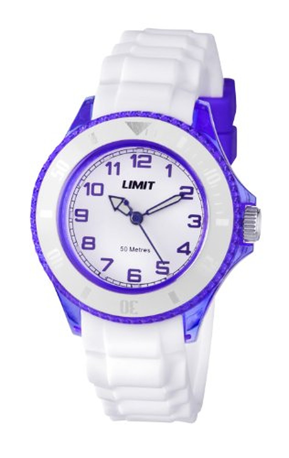 Limit Glacier Unisex Quartz Watch with White Dial Analogue Display and White Silicone Strap 6025.01