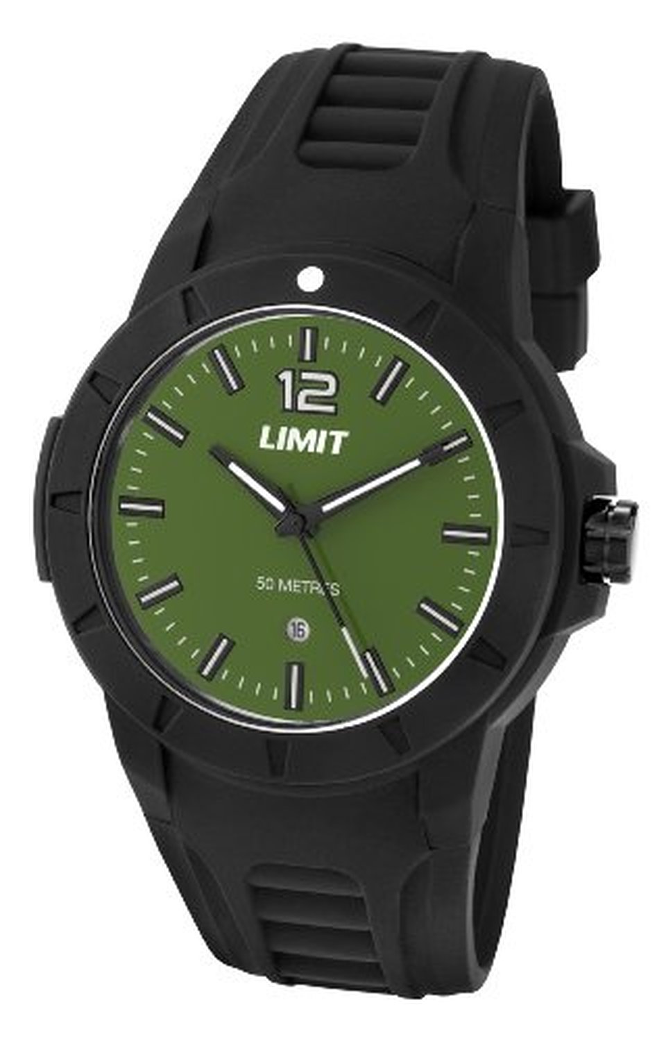 Limit Green Dial Analogue Display and Black Silicone Strap Gents Watch 5466.01