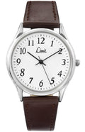 Limit Easy Reader White Dial Brown Leather Strap Gents Watch 5447