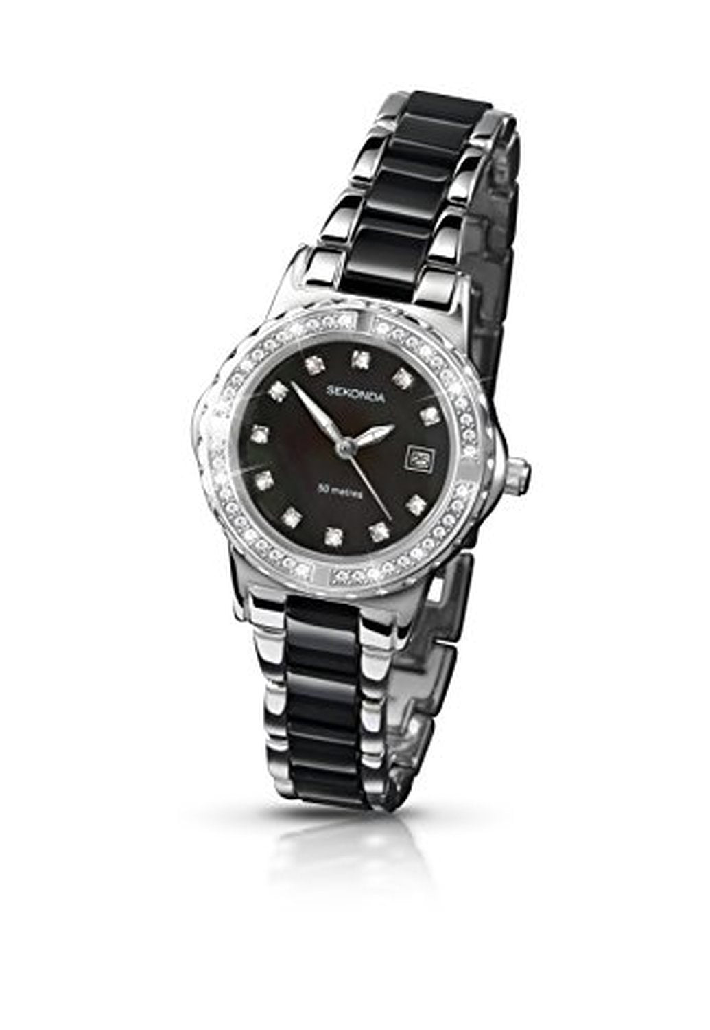 Sekonda Moonlight Pearl Mother of Pearl Dial Analogue Display and Two Tone Bracelet Ladies Watch 4084.27