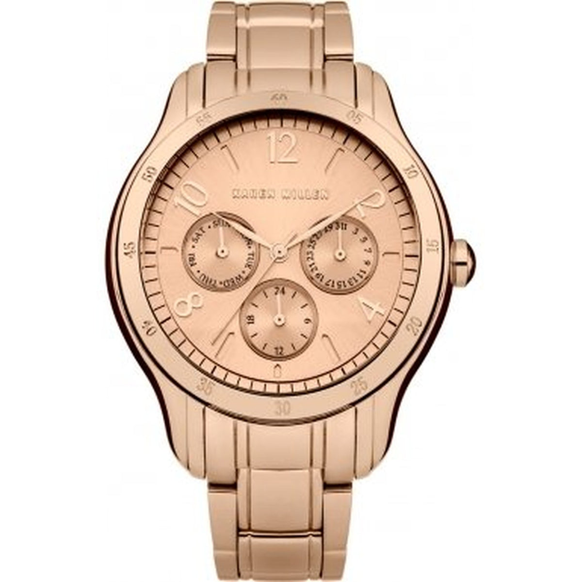 Karen Millen Ladies Rose Gold Watch KM129RGM
