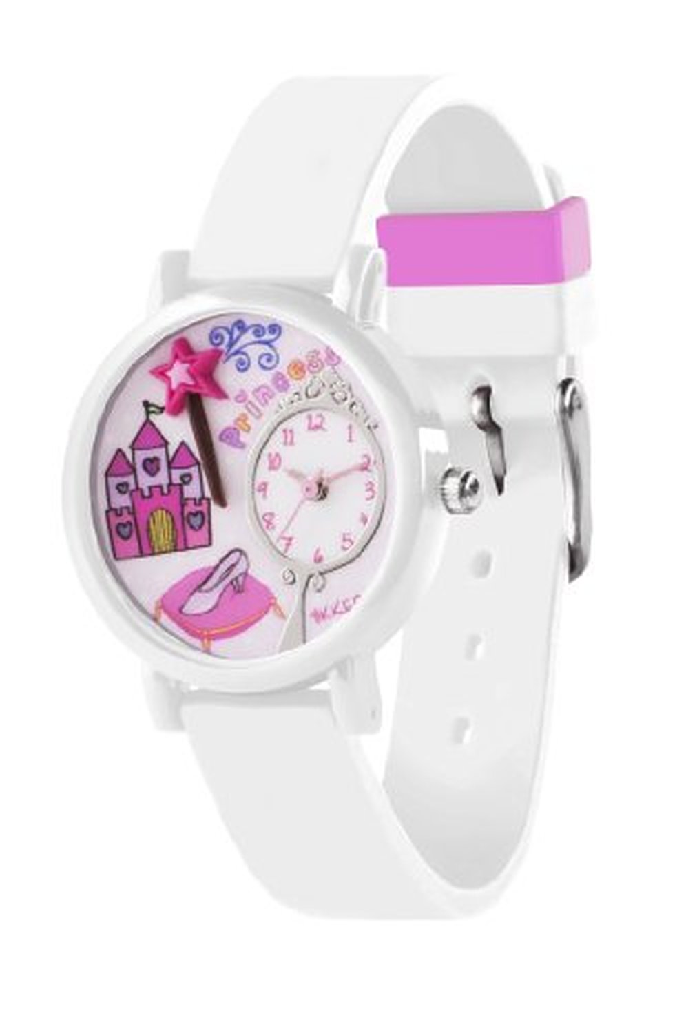 Tikkers Children's Quartz Watch with Multicolour Dial Analogue Display and White Silicone Strap TK0071