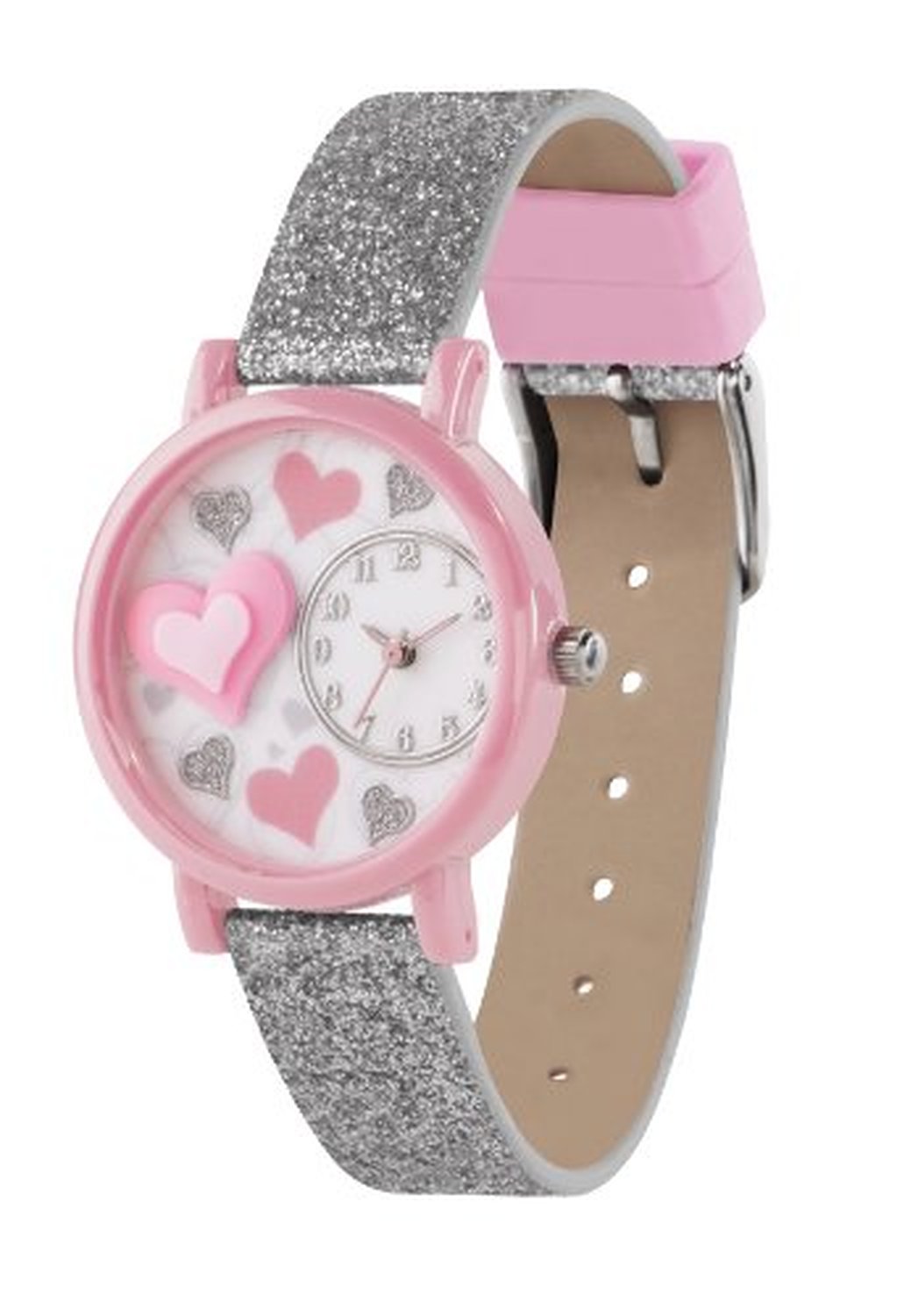 Tikkers Children's Quartz Watch with Multicolour Dial Analogue Display and Silver PU Strap TK0073