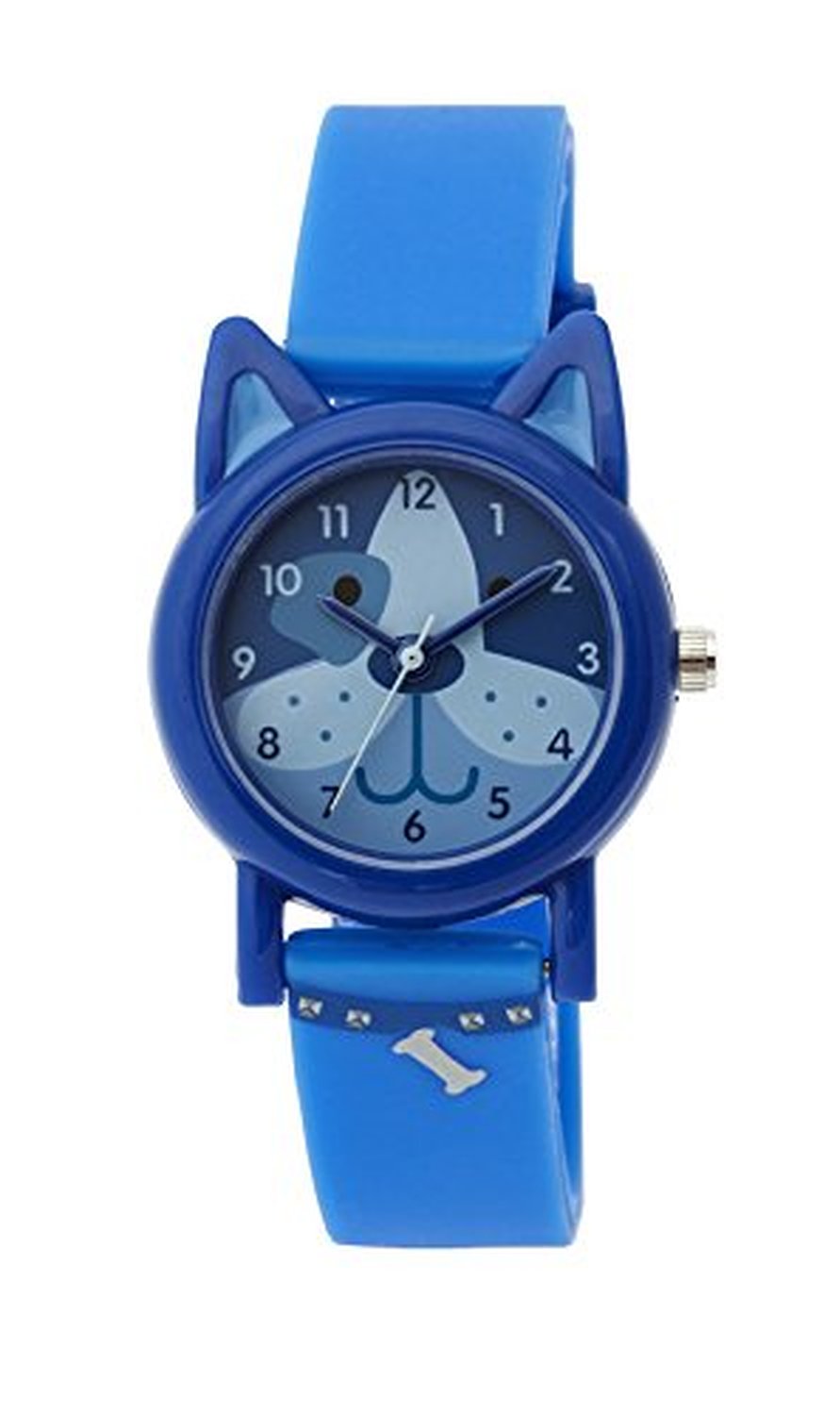 Tikkers Kids Gwylio Ci Glas Cymeriad Anifeiliaid Plant TK0089