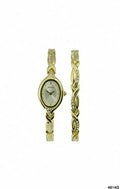 Sekonda Gold Coloured Stone Set Watch and Bracelet  Ladies Gift Set 4814G