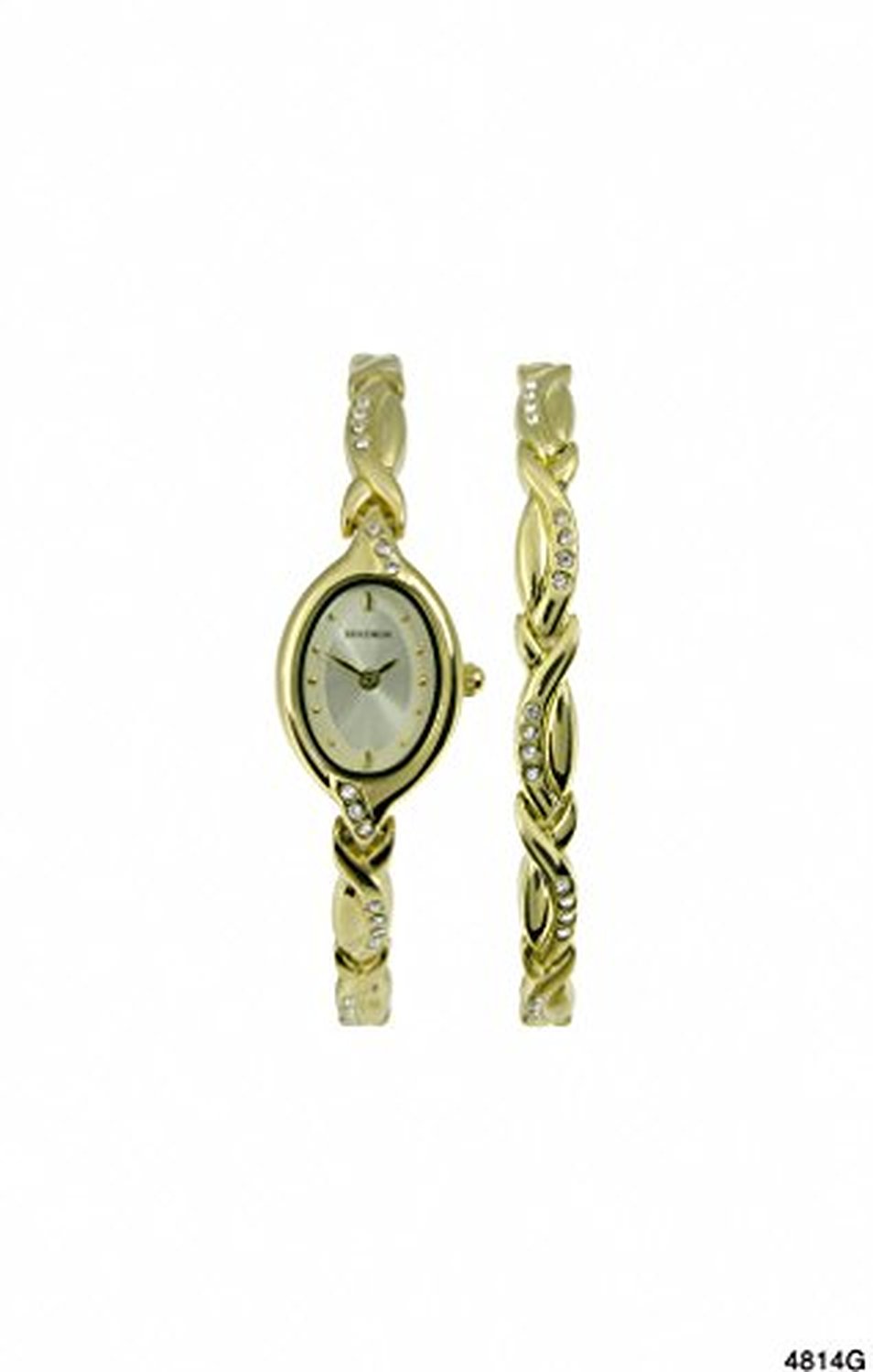Sekonda Gold Coloured Stone Set Watch and Bracelet  Ladies Gift Set 4814G
