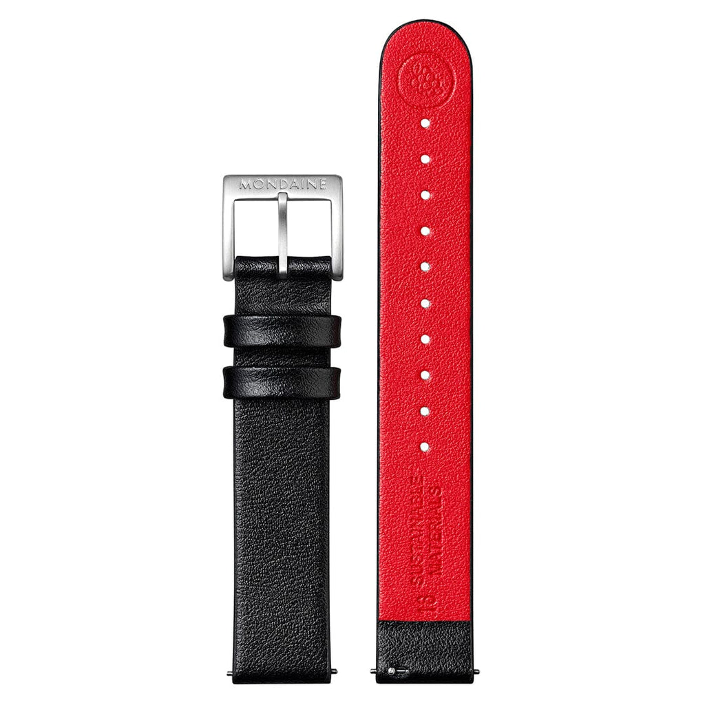 Mondaine Classic Ladies Watch with White Dial and Black Vegan Leather Strap A658.30323.16OMV