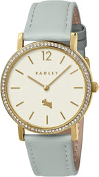 RADLEY Arwr Foneddigion gyda Wyneb Aur Rhosyn a Strap Lledr Pinc RY22016A
