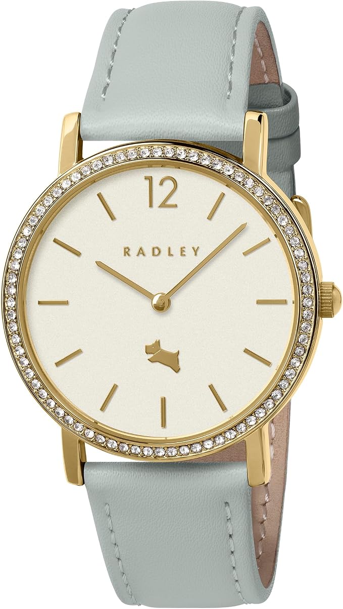 RADLEY Arwr Foneddigion gyda Wyneb Aur Rhosyn a Strap Lledr Pinc RY22016A