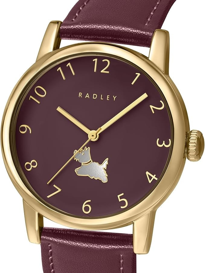 RADLEY Ladies Watch with Burgandy Dial and Burgandy Leather Strap RY22064A