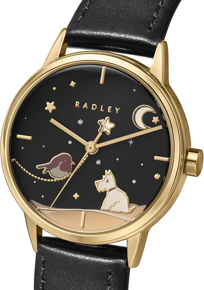 RADLEY Ladies Watch with Black Dial and Black Leather Strap RY22068A